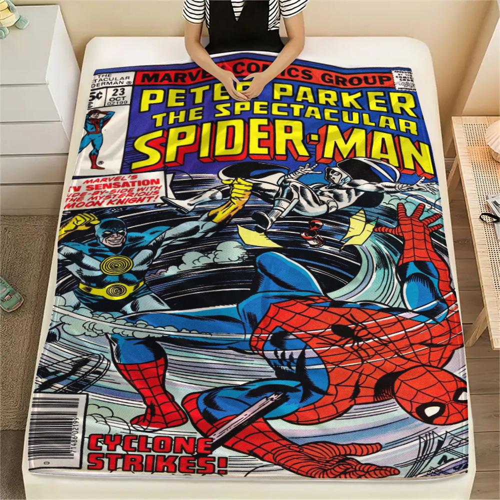 Spider Man Black Graphic Blanket Suitable For All Seasons Camping Trip Air Conditioning Blanket Christmas Gifts Digital Printing