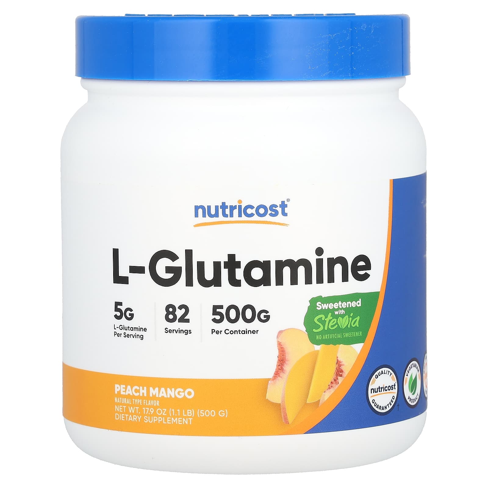

L-Glutamine, Peach Mango, 500G (17.9Fl Oz)