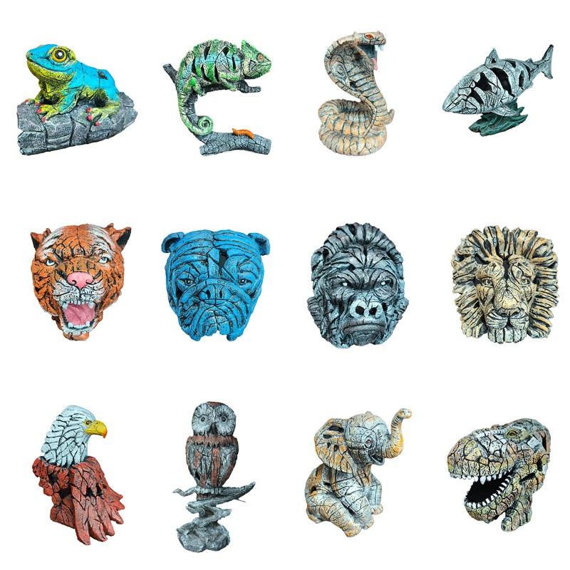 Lion Animal Statue AnimaI ScuIpture Shark Snake Lizard Owl Statue Resin Craft Decoration Taxidermy Home Decoration Accessories