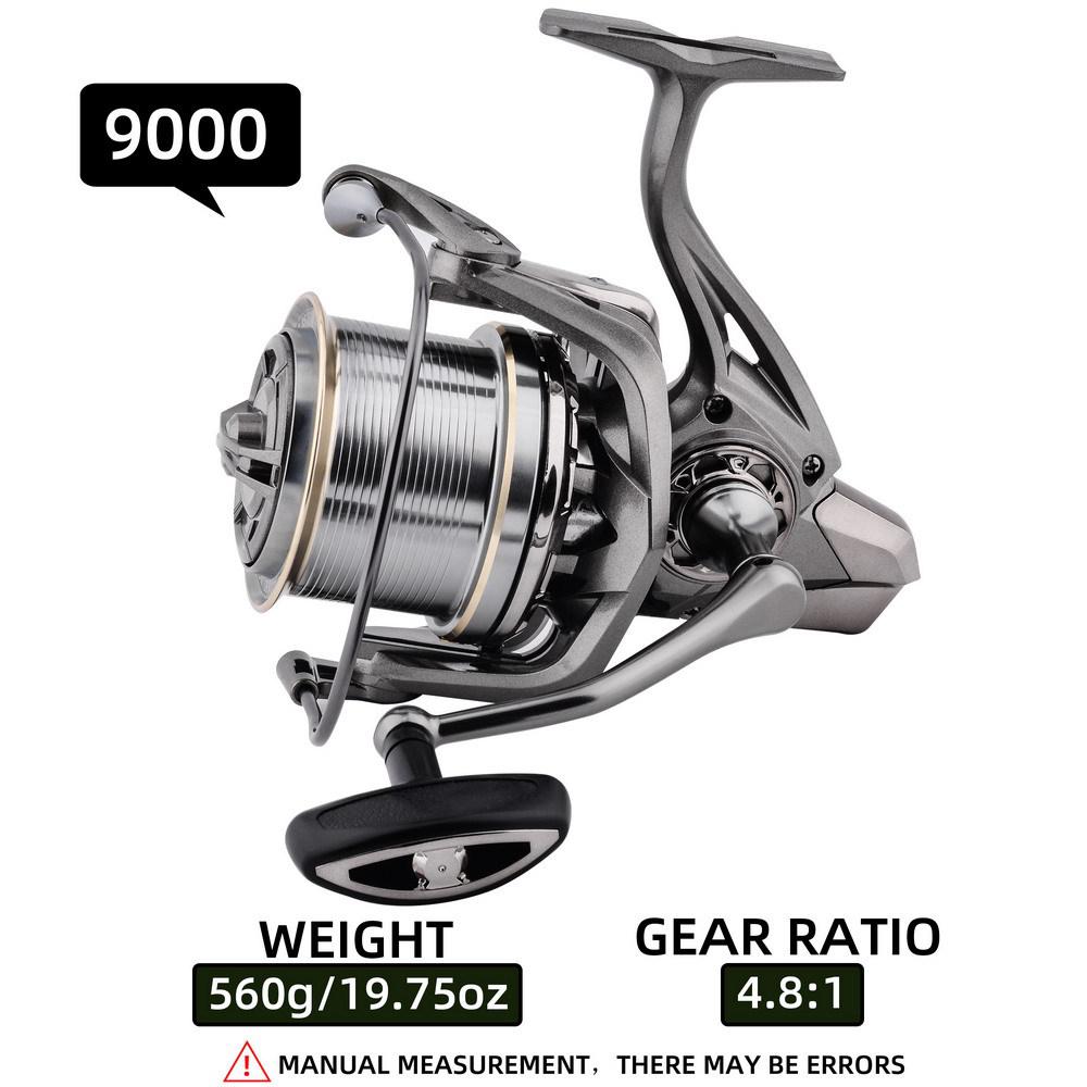 All-Metal Gapless Long-Casting Spinning Reel with Oblique Mouth for Sea Fishing, Model 14000.