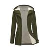 Women’s Trenches Hooded Windbreakers Long Sleeves Fleece Coats Water-resistant Zipper Jackets Autumn Winter Outer Wear