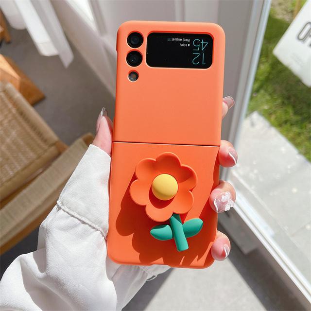 

Роскошный милый цветной чехол для телефона с 3d цветком тюльпана для Samsung Galaxy Zflip3 Z Flip 4 Funda Capa Galaxy Z Flip Z Flip 3 5g Etui For Z Flip 4
