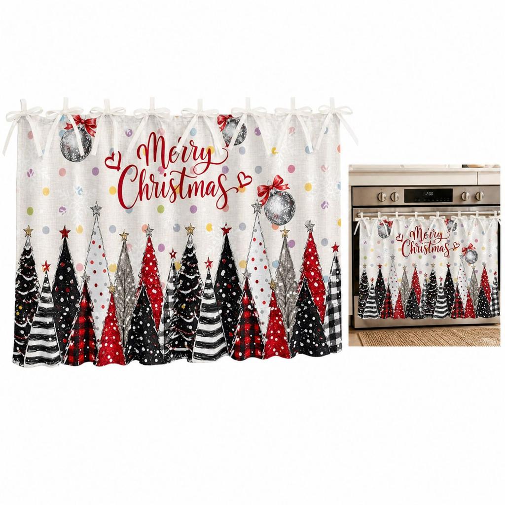 Christmas Tree Oven Door Curtain Decoration for Holiday Kitchen Decor