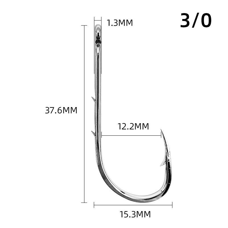 Tide Hook Double Back Thorn Crooked Mouth Fish Hook Straight Handle Hook High Carbon Steel Hawkbill Hook Single Hook Fishing Gear