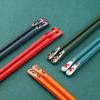 Cute Japanese-style Alloy Chopsticks with Pointed Anti-slip Sushi Tableware Household One Pair Colorful Kitchen Accessories