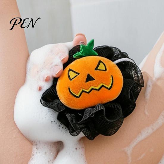 Exfoliating Bath Sponge Pumpkin Shaped Sponge, Soft Mesh Massage Scrubber, Peeling Deep Cleaning And Skin Circulation Tool for Shower Body Scrub
