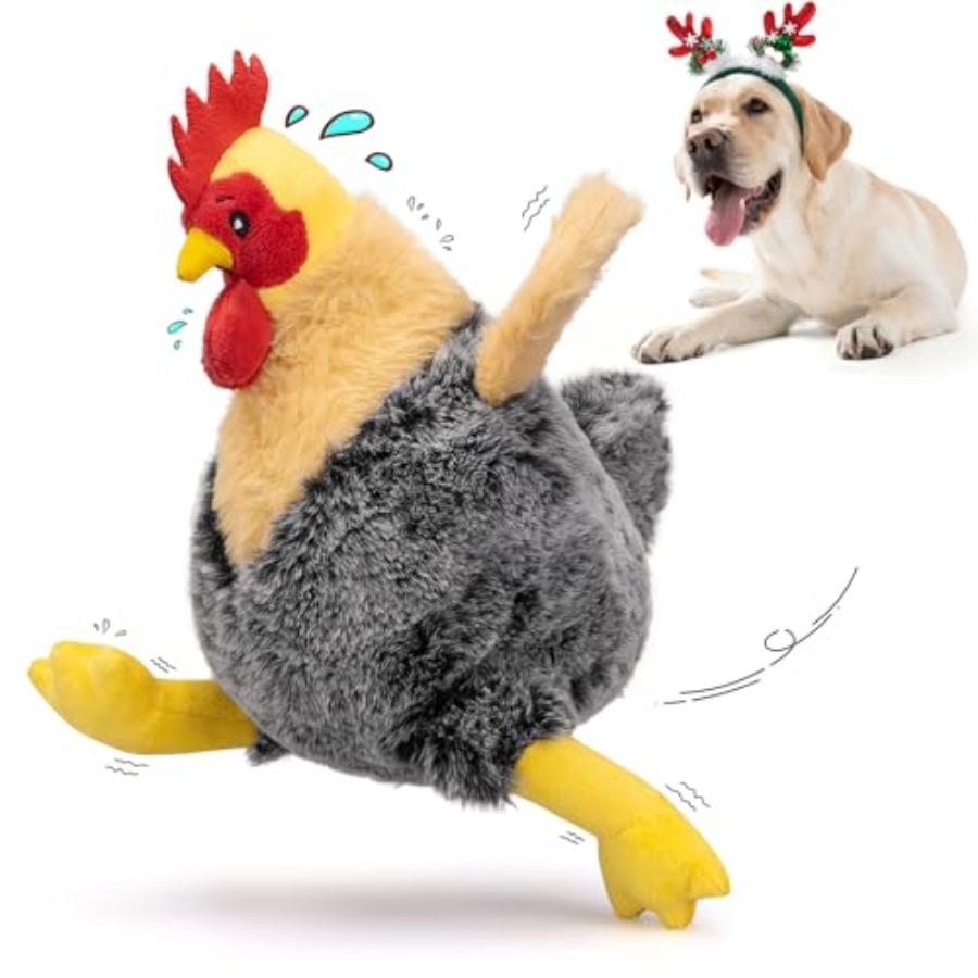 

Christmas Squeaky Dog Toy Plush Stuffed Chicken Chew Toy for Small Medium and Large Dogs Cute and Fy Interactive Puppy Toy with United States