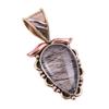 Natural Black Rutile 925 Solid Sterling Silver TwoTone Gift Pendant 1.25" B3v73