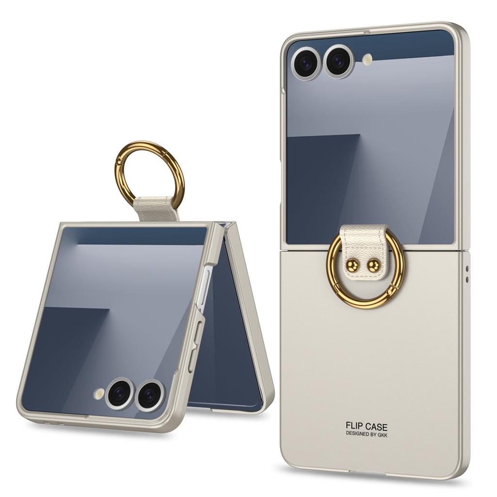 Suitable for Samsung Z Flip7 Mobile Phone Case Ultra Thin Ultra Thin Ring Buckle Bracket Folding Screen Anti Fall Protection Case