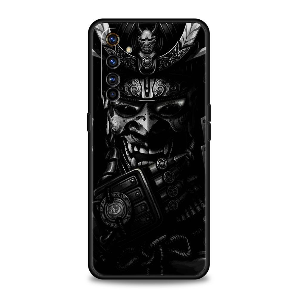Samurai Hannya Mask Ghost Case For Realme 12 11 10 4G 9 8 5G 7 6 GT5 GT3 GT2 Pro Plus C21 C11 C25 C35 GT Neo 2 3 3T 5 Cover