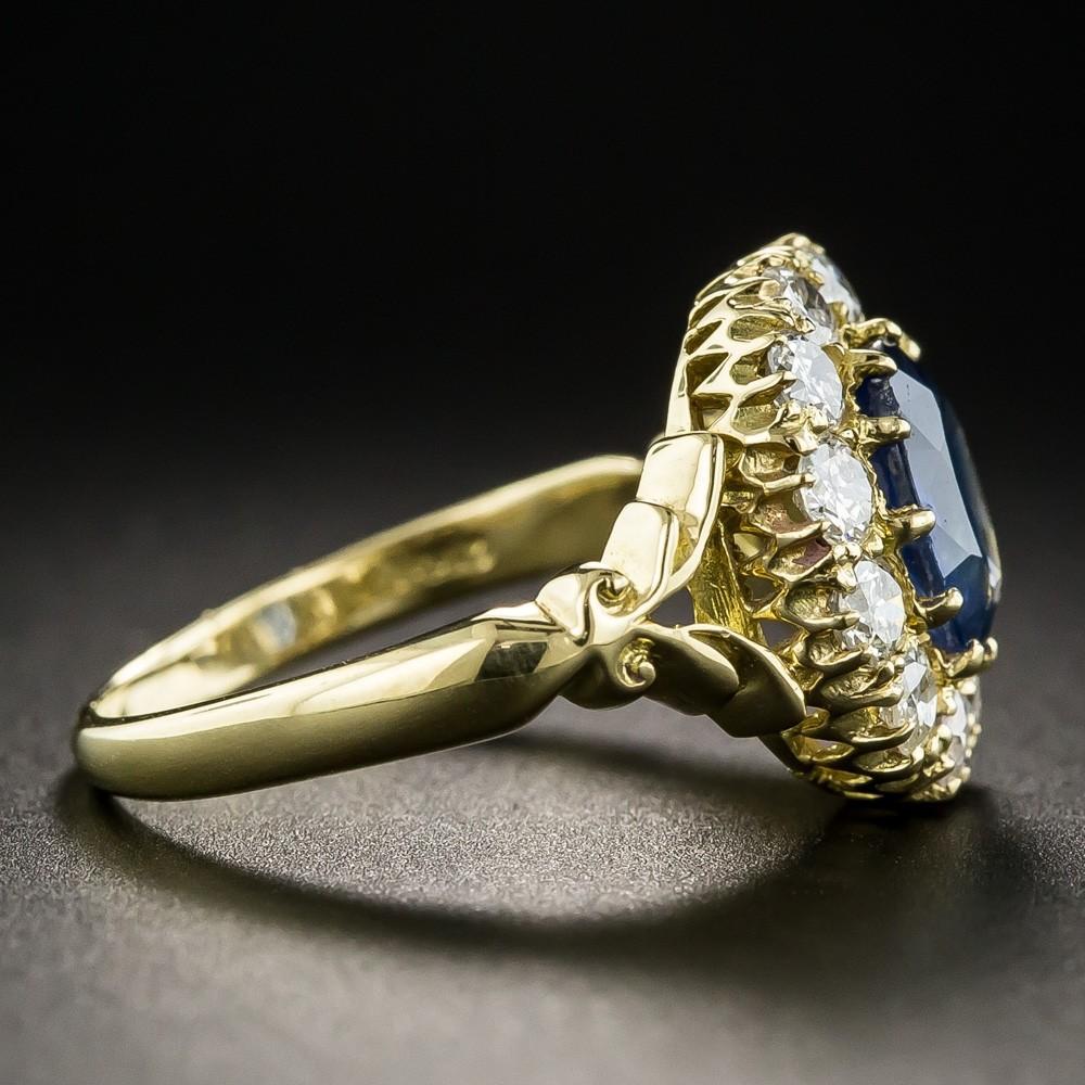New Luxury Aquamarine Gemstone Gold Color Rings For Women CopperJewelry Vintage Exquisite Ring Anniversary Engagement Gifts