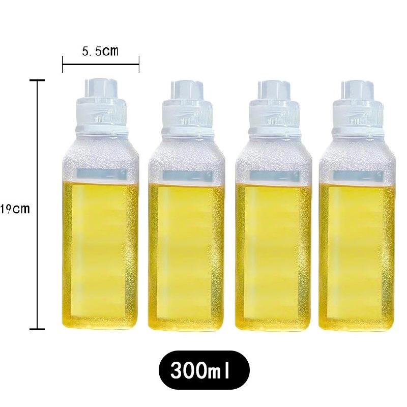 

4Pieces Oil Dispenser Full Is 300/500ml Bottle Kitchen Plastic Condiment Squeeze Bottles BBQ Sauce Outdoor Tableware
