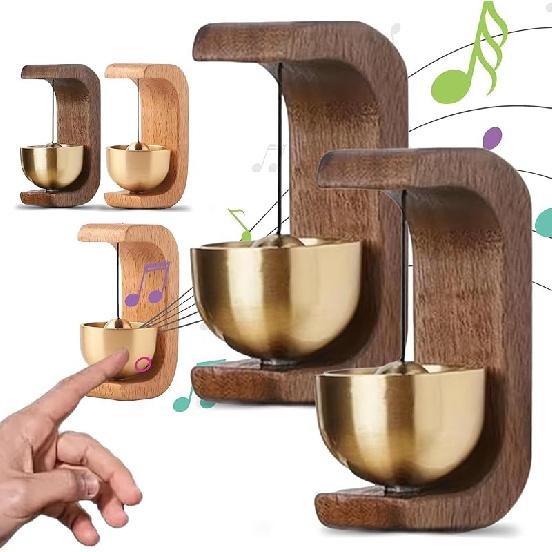Solid Wood Wind Chime Suction Door Wooden C-Shaped 2025 New Magnetic Doorbell Chimes When Opens 2/3 Pcs (3pcs-Beech)
