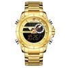 9163 Men Fashion Sport Wrist Watch Steel Waterproof Dual Display Luxury Watches Relogio Masculino Digital Quartz Watch