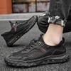 Mesh Shoes Men's 2025 Summer Breathable Mesh Hollow One Pedal Casual Shoes Sports Non-slip Large Size Seam Sole Men's Shoes