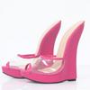 Fashion 18CM High Wedges Sandals,Peep Toe Women's High Heels Summer Shoes,Man Cosplay Platform Slippers,PVC vamp,Black,Red,Custom Colors