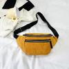 Belt Bag Women's Corduroy Cloth Solid Close-fitting Chest Bag Outdoor Fashion Casual Sports Crossbody Bag