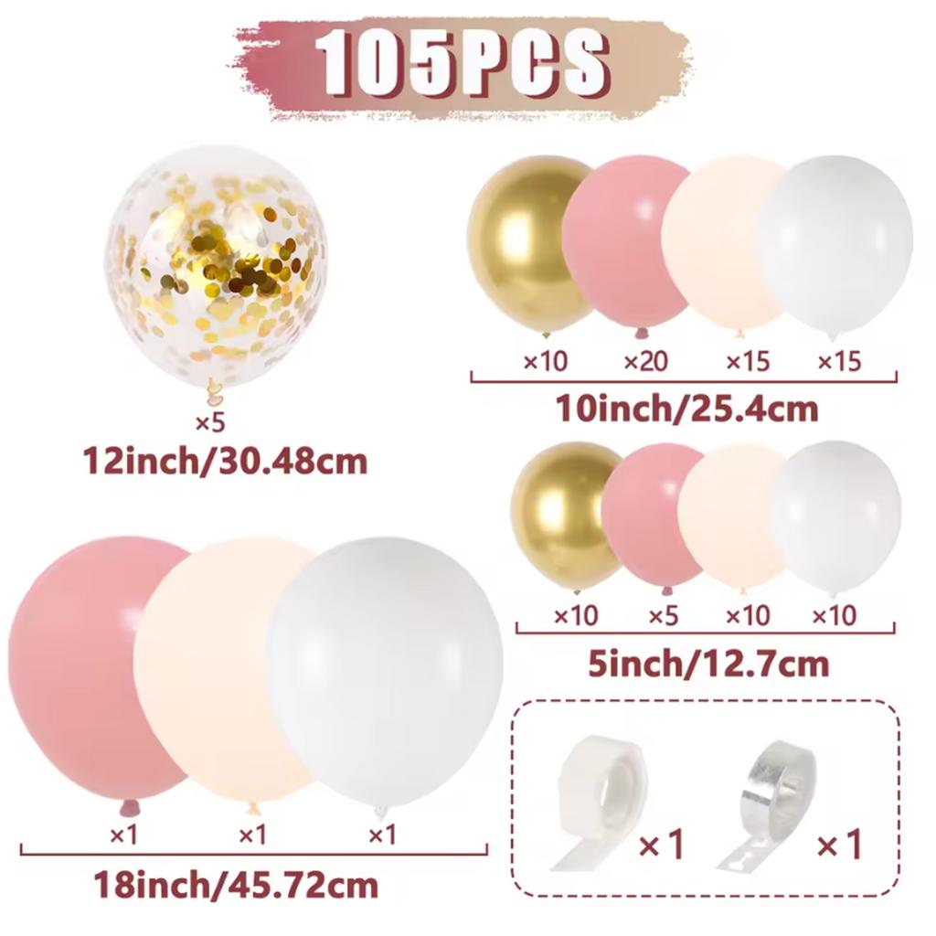Retro Pink Pastel Macaron Balloons Garland Arch Kit Wedding Birthday Party Decoration Rose Gold Ballon Chain