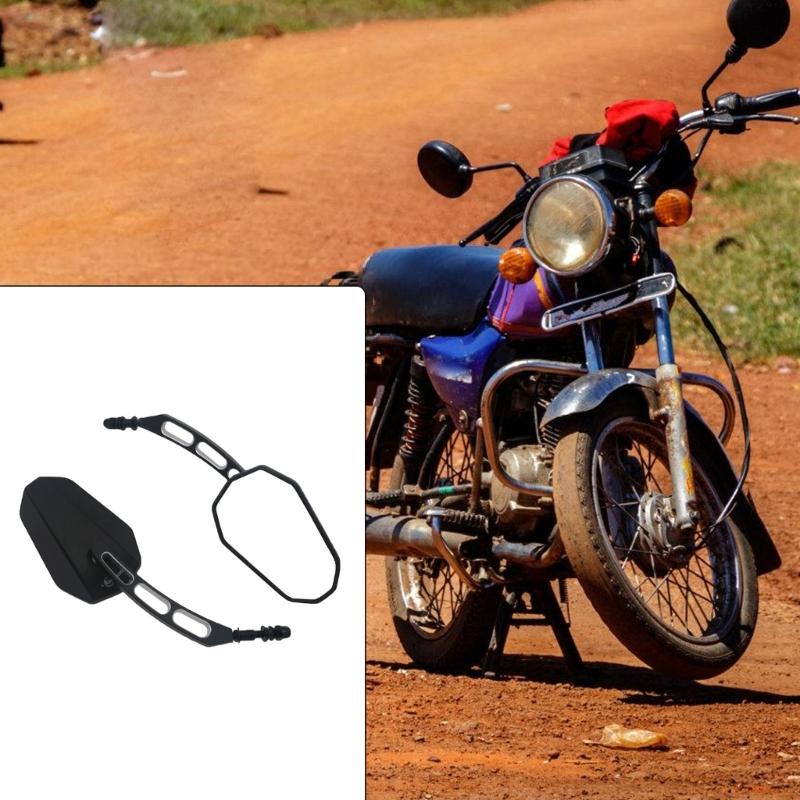 2Pcs Aluminum Rear View Glass Motorcycle Glass Replacement Rearview Glass Motorbike Accessories