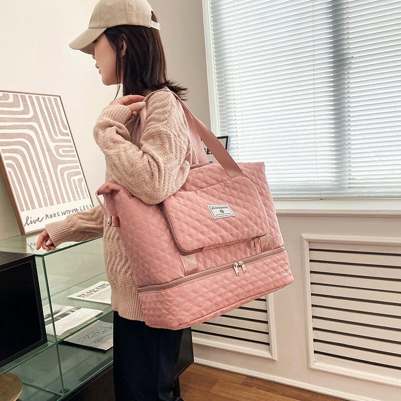 Foldable Belt Shoe Bin Diamond Handheld Travel Bag Wet and Dry Sports Gym Bag Can Be Used To Pull Rod