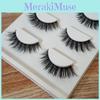 Luxurious 3 Pairs Black 100% Real Mink False Eyelashes With Natural Cross Style