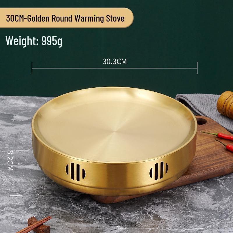 Korean-Style Stainless Steel Round BBQ Warming Stove for Restaurants