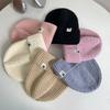 M standard knitted hat women's winter thickened warm cold hat showing face small couple versatile outdoor cold wool hat
