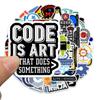 50 Pieces of Programmer Development Graffiti Stickers - Waterproof Stickers for Laptop, Skateboard, Luggage, Trolley