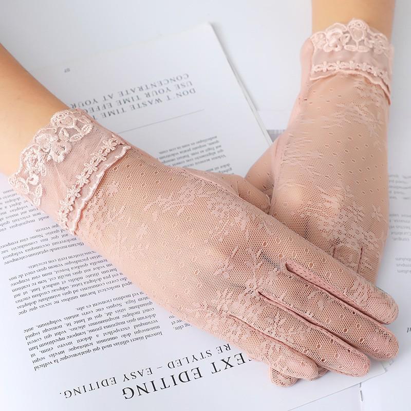 Women's Lace Flower Sun Protection Driving Gloves - Breathable, Lightweight, Touchscreen-Compatible for Outdoor Cycling