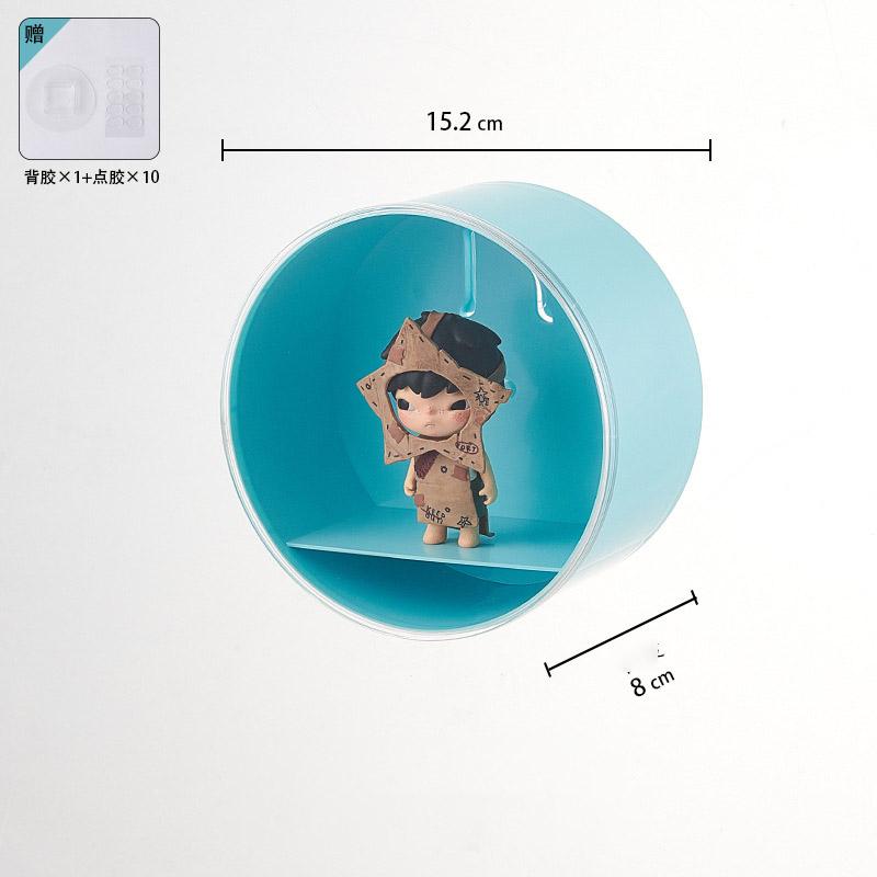 Настенная витрина для блайнд-боксов, пыленепроницаемая, для размещения нендороидов, витрина для Bubble Mart, шкаф для размещения, без сверления blue