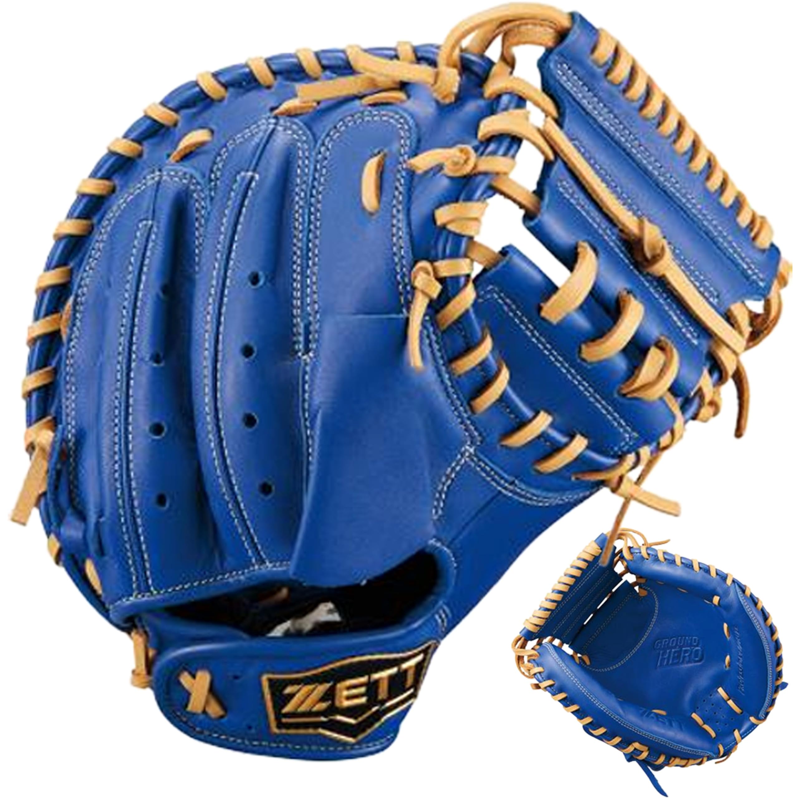 

ZETT Youth Soft Baseball Mitt Grand Hero Mitt R Brown BJCB76522F Catcher s Catcher s Blue/P (2532)