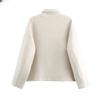 Wool Blended Jacket for Women Fashion Autumn Winter New Long Sleeved Lapel Zip Pocket Warm Woolen Jackets Short Coats