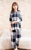 Eye Pant Open Smooth and Cool Willow Room Sizes K's Women's 3/4 Sleeve, 9/10 Pants, Front, Summer, Skin-Friendly 100% Cotton, Check, Nightwear,
