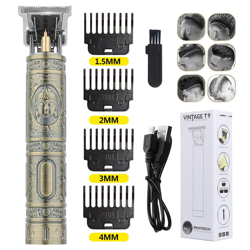 Hot Sale Vintage T9 Hair Cutting Machine Men's Electric Shaver Rechargeable Hair Trimmer Beard Clipper Barber Hair Cut