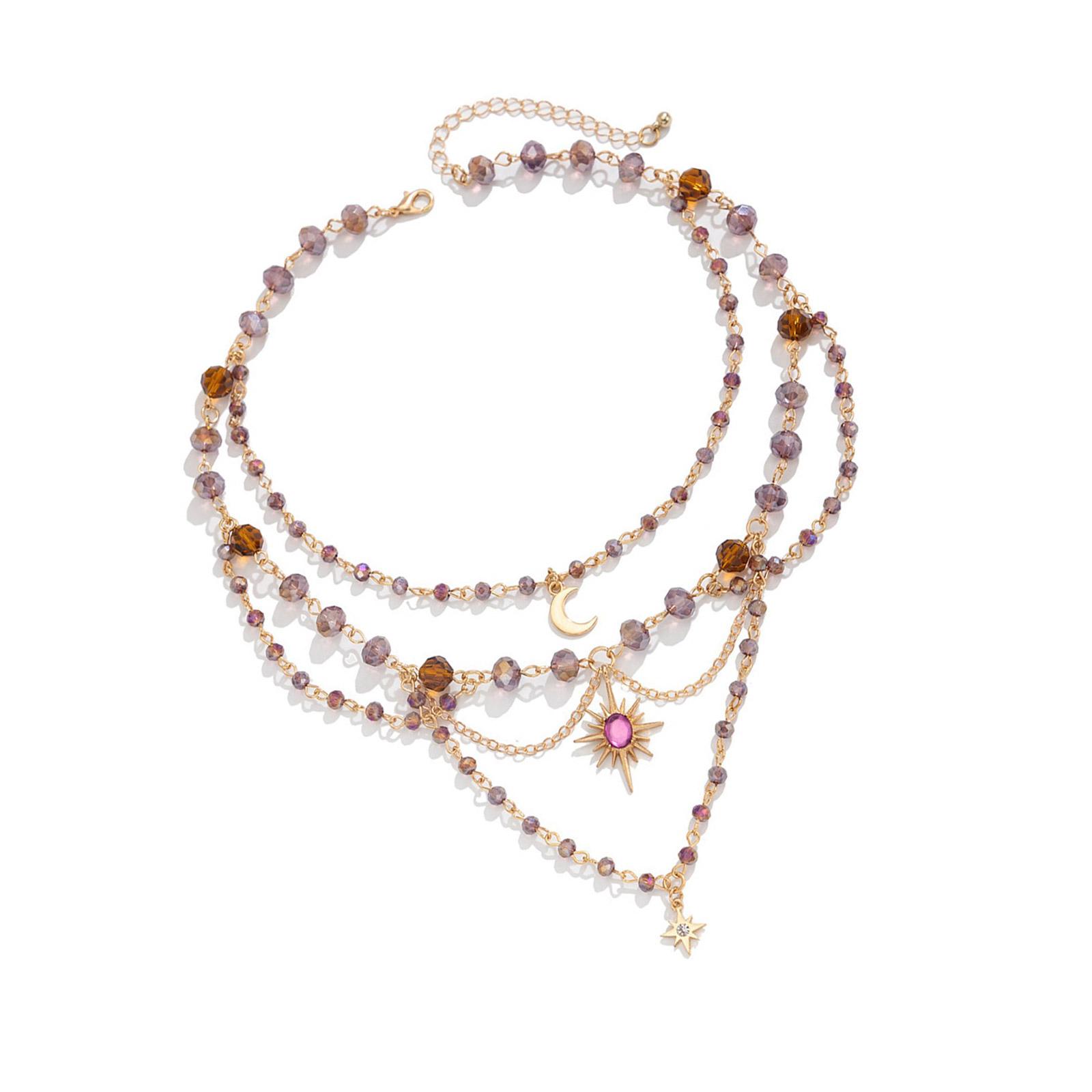 

Стильное колье-подвеска в виде неправильной луны с кисточками, регулируемой длины, чокер, многослойная шейная цепочка для модных женщин