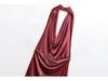 Velvet Halter Neck Backless A-line Midi Dress - Spring & Autumn Women's European Style