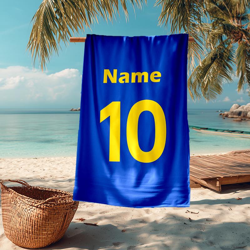 Custom Name Ultra-Soft Beach Towel with 10 Theme,Ideal for Pool - Camping, Diving - Perfect Travel Essential, Vibrant Beach Towel.