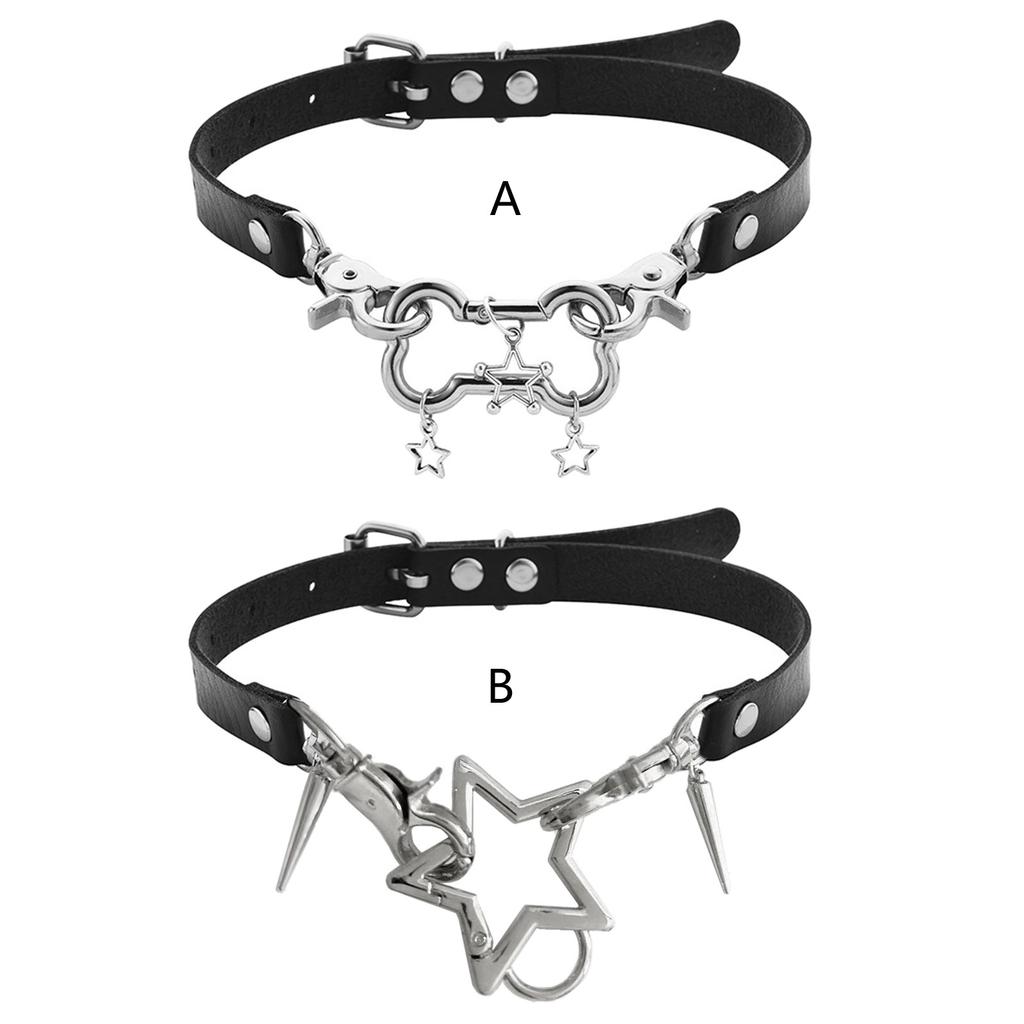 European and American Style Leathers Collar Trend Punk Bone Pentagrams Neck Bands Nightclub Bar Wild O Style Neck Chain