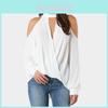 Donna Spalle Scoperte Choker Scollo a V Estiva Casual Top in Pizzo T-shirt Blusa con Design Elegante