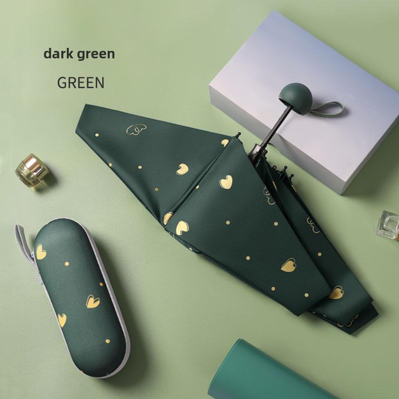 

Компактный женский зонт с золотым тиснением: Защита от ультрафиолета, портативный складной, для солнца и дождя With Box