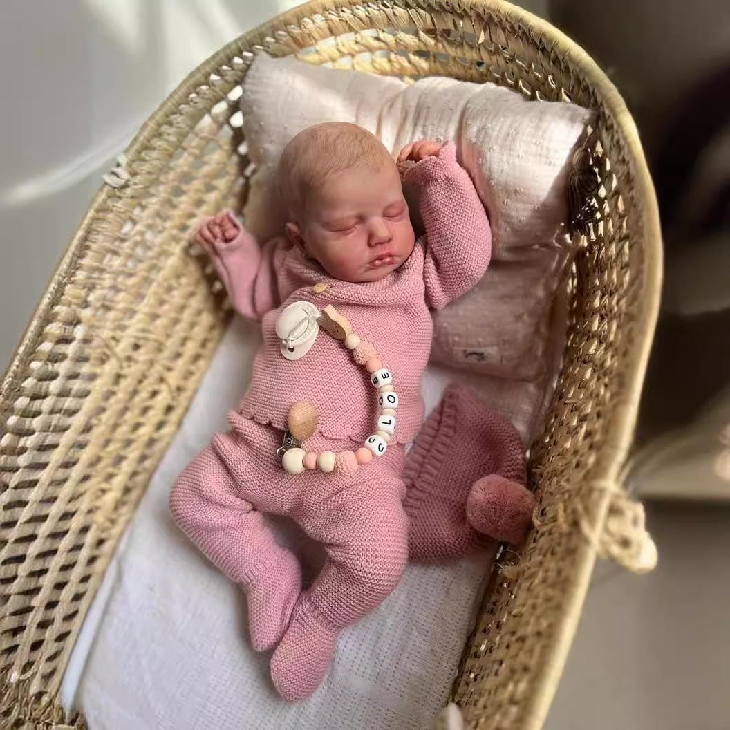 NPK Authentic 49cm Lifelike Reborn Baby Doll LouLou with 3D Skin Full Silicone Doll