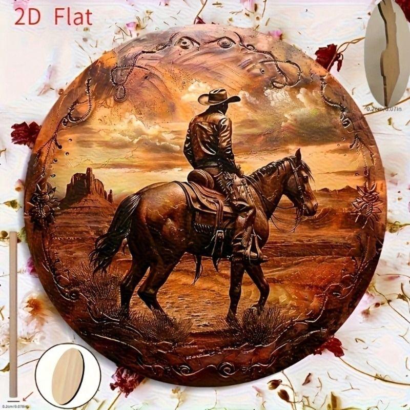Round Retro Tin Sign Metal Wall Art 20x20cm for Living Room Balcony Home Decor