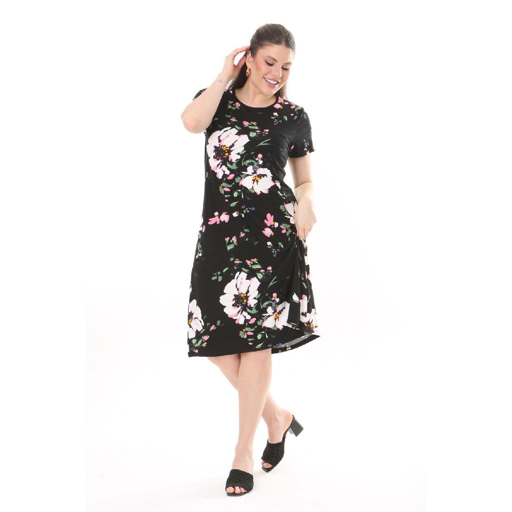 Women's Blue Green Maze Pattern Midi Dress