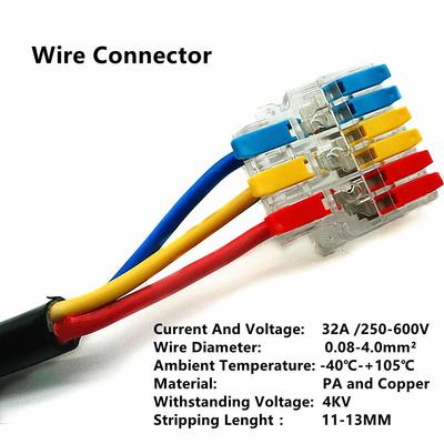 WOGO SPL-42/62 Mini Fast Wire Connector Universal Wiring Cable Connector Push-in Conductor Terminal Block DIY YOU