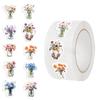 500 Sheets/roll Roll Sticker Tape Cartoon Flower Sticker Handbook Material Decorative Envelope Seal Sticker