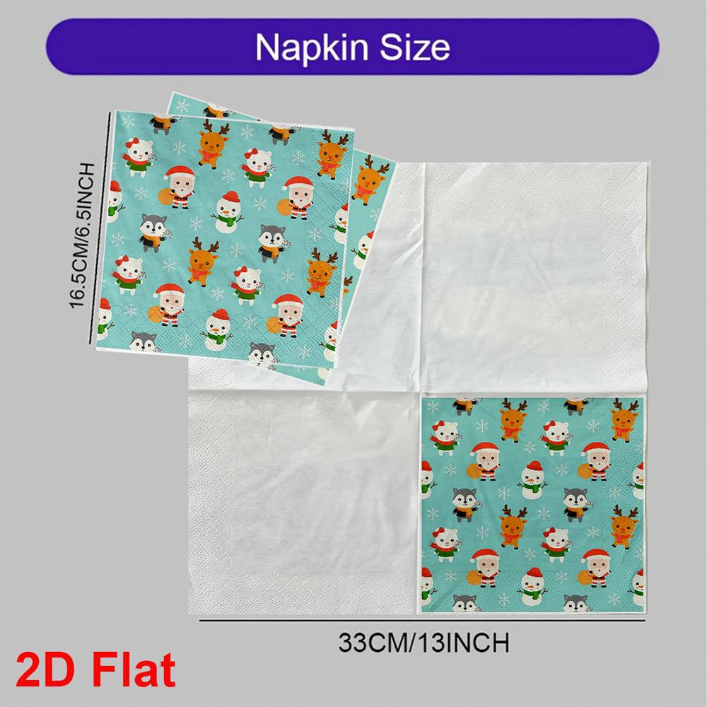20pcs Disposable Napkins with Christmas Candy Pattern Print for Wedding,Parties,and Daily Use for Thanksgiving Fall Christmas Table Decoration