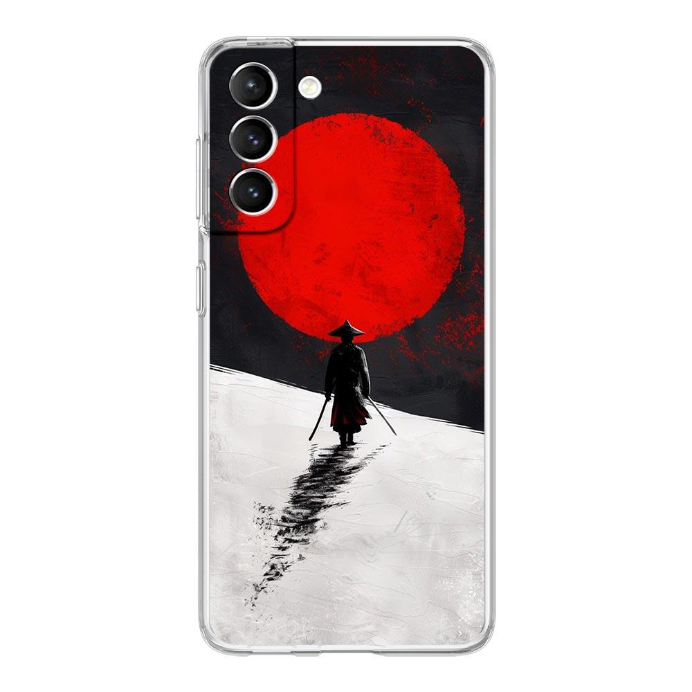 Handyhülle für Samsung Galaxy S25 S24 S23 FE S22 Ultra S20 S21 5G S10 Plus S10E Weiche Klare Hülle Japanische Samurai-Kunst