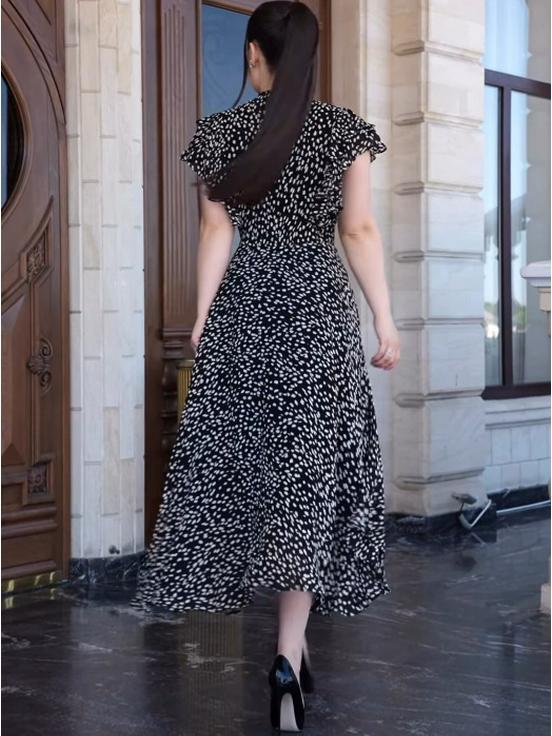 2025 Summer European-American Slim Fit Floral Goddess Maxi Dress