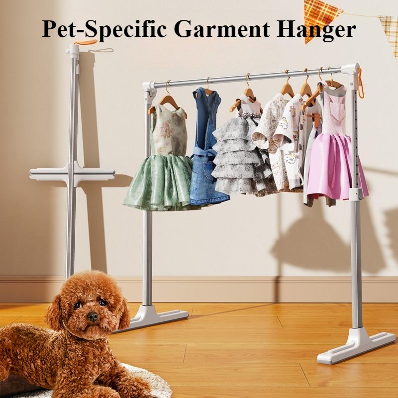 Eary Metal Pet Hanger Stable Dog Clothes Rack Stand Storage Coat Rack Hanger Width Adjustable Phone Tablet Holder for 4-12.9"