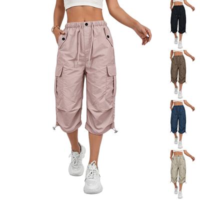 Pantalon cargo à séchage rapide pour femme avec poches multiples pour la course à pied en extérieur et le sport